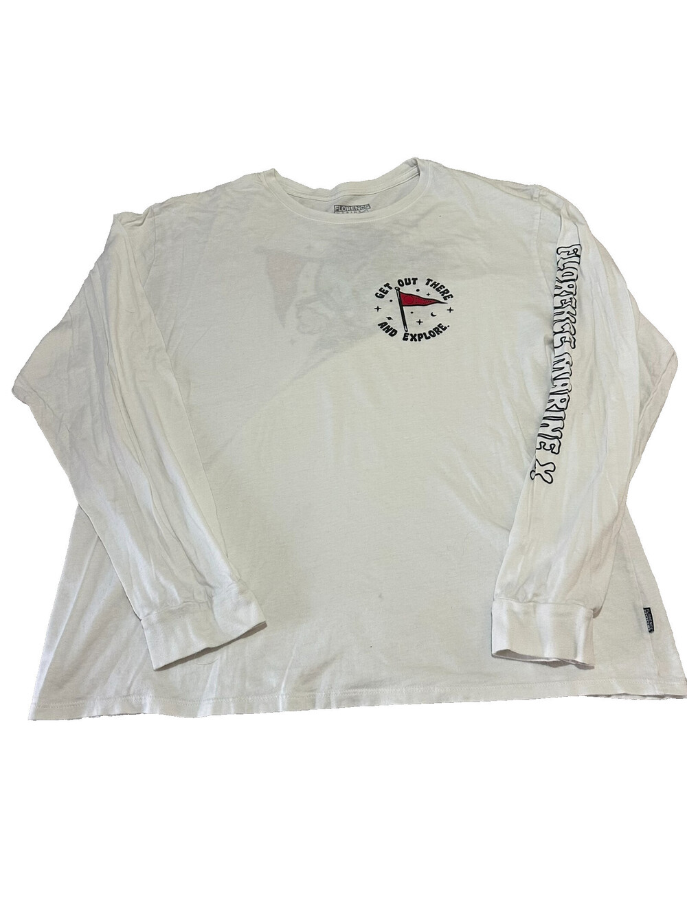 Florence Marine X Shirt Men XL White Long Sleeve T Shirt Get Out There Explore